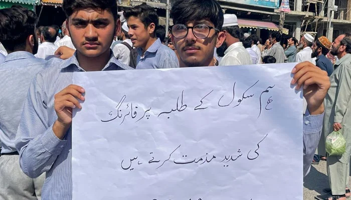 Students in Pakistan protest after a school bus assault